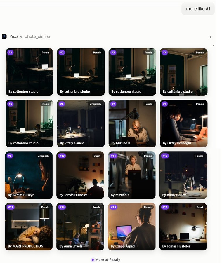 A follow-up in the same conversation — &ldquo;more like #1&rdquo; — answered by sixteen photographs shot in the same room.